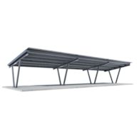 Carport dwustanowiskowy – CPU2PRO ; Układ modułów: V3x5 (15 modułów) ; Wielkość modułu: 1954 × 1134 × 30 mm ; z uszczelnieniem
